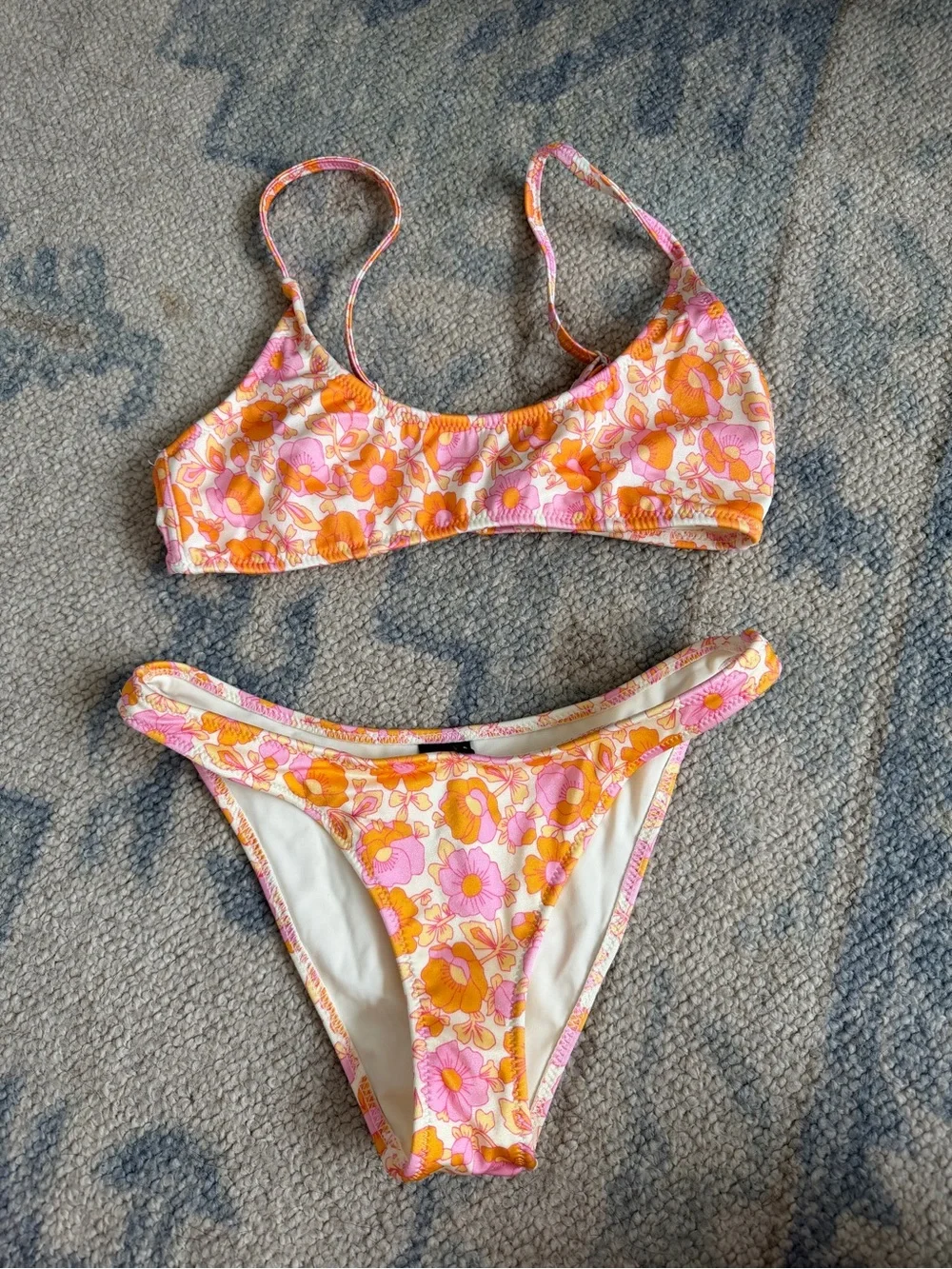triangl swimwear Floral Bikini Set - Pink & Orange